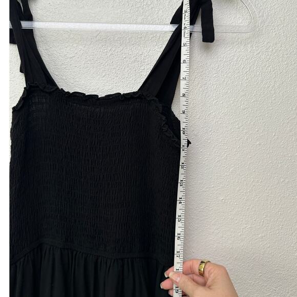 Zesica Women’s Black Tie-Strap Smocked Maxi Dress US S - Picture 15 of 15